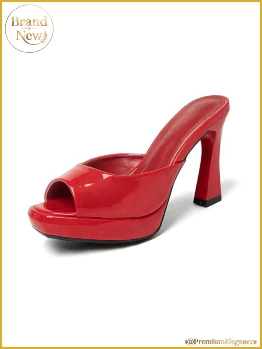 Women's Strappy Square Peep Toe Platform Block Heel Mules
